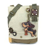 Chala Handbags Sand WIENER DOG - PATCH CROSSBODY BAG by Chala*