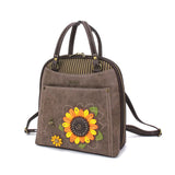 Chala Handbags Sunflower Convertible Backpack-Purse by Chala-Paw, Sunflower, Dragonfly, Sloth, Butterfly and Turtle Vegan*