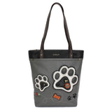 Chala Handbags Tote Paw Print Collection B & W  by Chala Vegan For Pet Lovers!