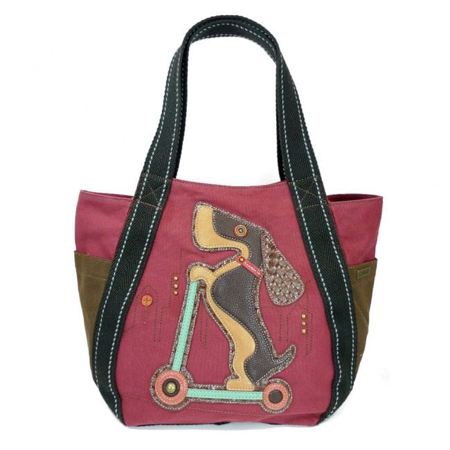 Chala Handbags Tote WIENER DOG on SCOOTER Collection by Chala*