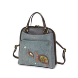 Chala Handbags Turtles Convertible Backpack-Purse by Chala-Paw, Sunflower, Dragonfly, Sloth, Butterfly and Turtle Vegan*