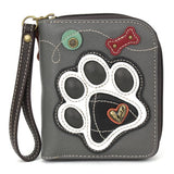 Chala Handbags Wallet Paw Print Collection B & W  by Chala Vegan For Pet Lovers!