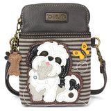 Chala Handbags, Wallets & Cases BLK dark brown stripe / Cell Xbody Shih Tzu Collection by Chala