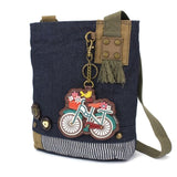 Chala Handbags, Wallets & Cases Patch Xbody Blue Bicycle Collection by Chala-Vegan