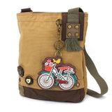 Chala Handbags, Wallets & Cases Patch Xbody Brown Bicycle Collection by Chala-Vegan