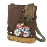 Chala Handbags, Wallets & Cases Patch Xbody Drk Brown Bicycle Collection by Chala-Vegan