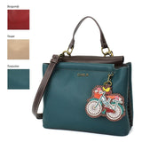 Chala Handbags, Wallets & Cases Satchel Teal Bicycle Collection by Chala-Vegan