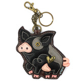 Chala Keychain Black pig PIG Collection by Chala!  New Piggies!  VEGAN