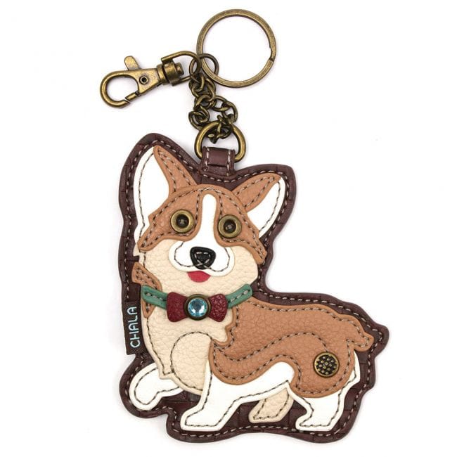 Chala Keychain corgi light colored coin purse keychain Corgi Keychains Tri-color and Original