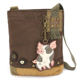 Chala Keychain Patch Xbody Brown PIG Collection by Chala!  New Piggies!  VEGAN