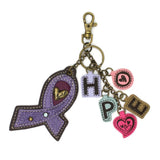 Chala keychain Pink or Purple Cancer Ribbon Charming Charms Keychains by Chala