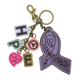 Chala keychain Pink or Purple Cancer Ribbon Charming Charms Keychains by Chala