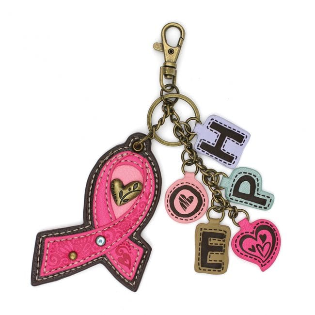 Chala keychain Pink Pink or Purple Cancer Ribbon Charming Charms Keychains by Chala