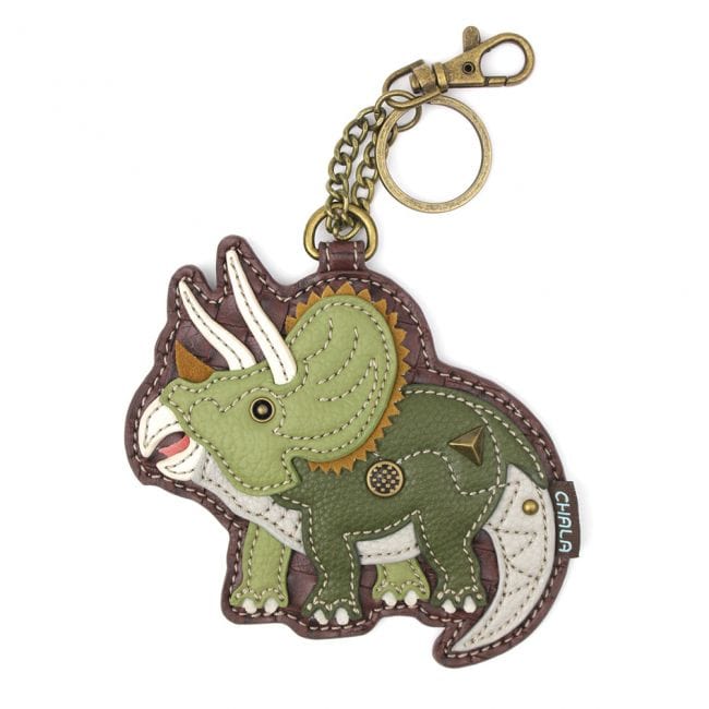 Chala Keychain Triceratops DINOSAUR KEYCHAINS/KEY FOB/COIN PURSE-CHALA Vegan