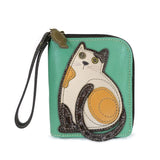 CHALA - LAZZY CAT - ZIP AROUND WALLET - The Pink Pigs, A Compassionate Boutique