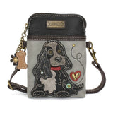 Chala Purses And Pouches Black Cell Xbody Cocker Spaniel Handbag Collection by Chala