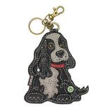 Chala Purses And Pouches Black Key FOB Cocker Spaniel Handbag Collection by Chala