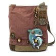 Chala Purses And Pouches PATCH CROSSBODY BAG- Mauve canvas Dolphin Collection - by Chala - vegan