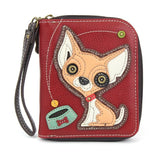 Chala Wallet Chihuahua Chala Dog  Zip Around Wallets-Carry your cards in dog gone good style!*