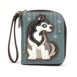 Chala Wallet Husky Chala Dog  Zip Around Wallets-Carry your cards in dog gone good style!*