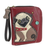 Chala Wallet Pug Chala Dog  Zip Around Wallets-Carry your cards in dog gone good style!*