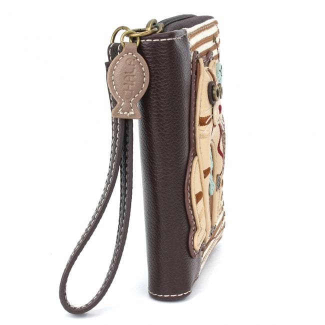 CHALA -ZIP-AROUND WALLET-CAT GEN II -BROWN STRIPE - The Pink Pigs, A Compassionate Boutique