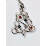 Christmas Tree Necklace Sterling Silver with Ornaments, Custom