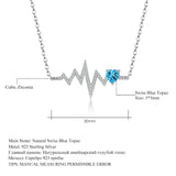 coco-alibaba Fine Fashion Jewelry-Necklace Heartbeat with Gemstone Heart Rhodium Plated Sterling Silver Necklace