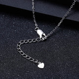 coco-alibaba Fine Fashion Jewelry-Necklace Heartbeat with Gemstone Heart Rhodium Plated Sterling Silver Necklace