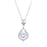 Hearts and Halo Moissanite Twinkle Set Necklace 925 Sterling Silver