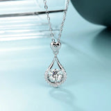 Coco-Alibaba Fine Fashion Jewelry-Necklace Hearts and Halo Moissanite Twinkle Set Necklace 925 Sterling Silver