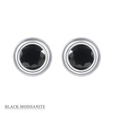 Coco-Alibaba jewelry Black / Earrings Moissanite 1ct Colored GRA Bezel Set Jewelry 925 Sterling Silver Lasting Beauty Plating