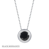 Coco-Alibaba jewelry Black / Necklace Moissanite 1ct Colored GRA Bezel Set Jewelry 925 Sterling Silver Lasting Beauty Plating