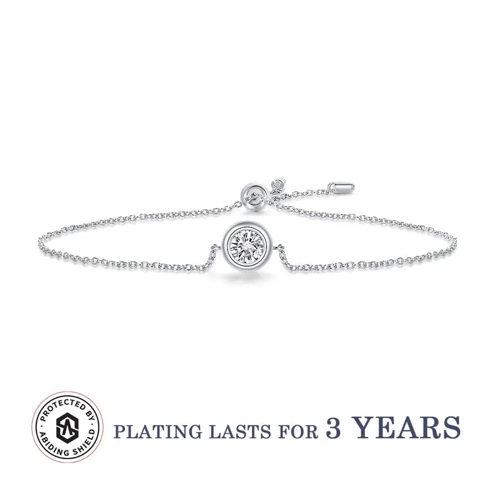 Coco-Alibaba jewelry Clear / Bracelet Moissanite 1ct Colored GRA Bezel Set Jewelry 925 Sterling Silver Lasting Beauty Plating