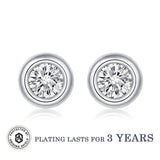 Coco-Alibaba jewelry Clear / Earrings Moissanite 1ct Colored GRA Bezel Set Jewelry 925 Sterling Silver Lasting Beauty Plating