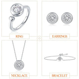 Coco-Alibaba jewelry Clear / Ring Moissanite 1ct Colored GRA Bezel Set Jewelry 925 Sterling Silver Lasting Beauty Plating