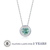 Coco-Alibaba jewelry Green / Necklace Moissanite 1ct Colored GRA Bezel Set Jewelry 925 Sterling Silver Lasting Beauty Plating