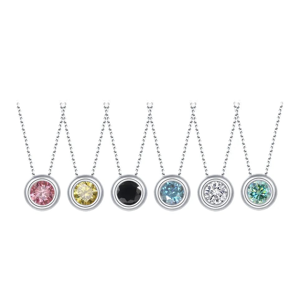 Coco-Alibaba jewelry Moissanite 1ct Colored GRA Bezel Set Jewelry 925 Sterling Silver Lasting Beauty Plating