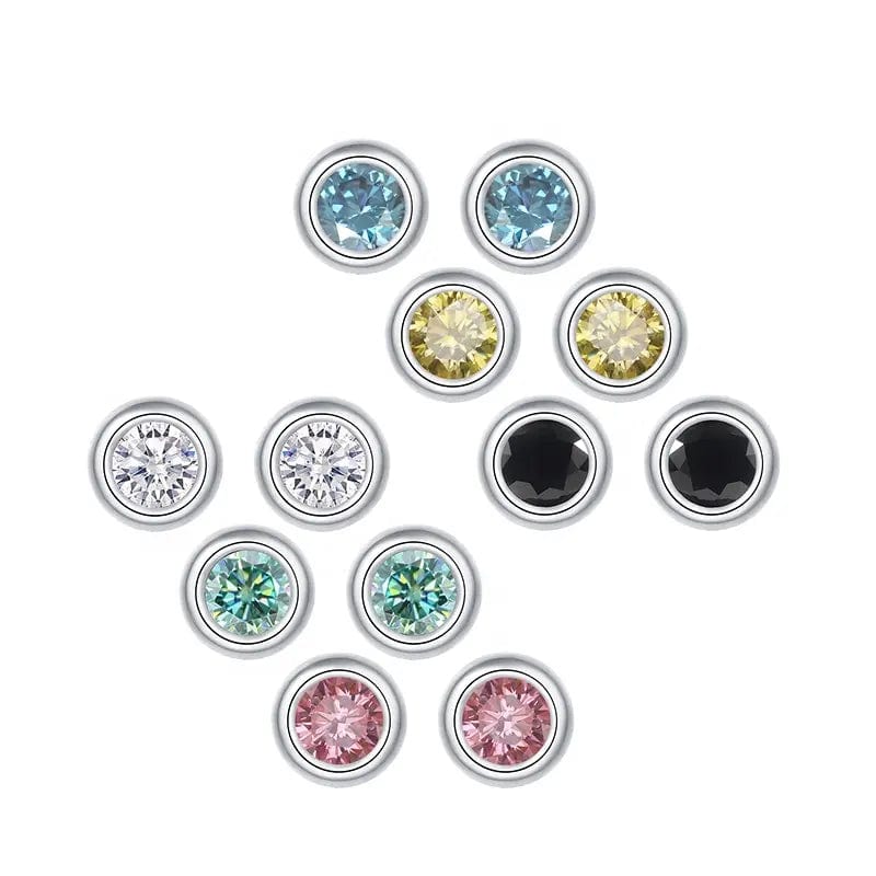 Coco-Alibaba jewelry Moissanite 1ct Colored GRA Bezel Set Jewelry 925 Sterling Silver Lasting Beauty Plating