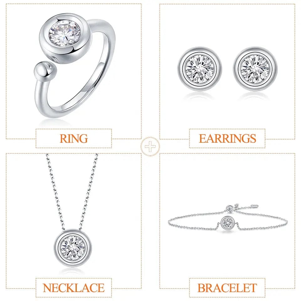 Coco-Alibaba jewelry Moissanite 1ct Colored GRA Bezel Set Jewelry 925 Sterling Silver Lasting Beauty Plating