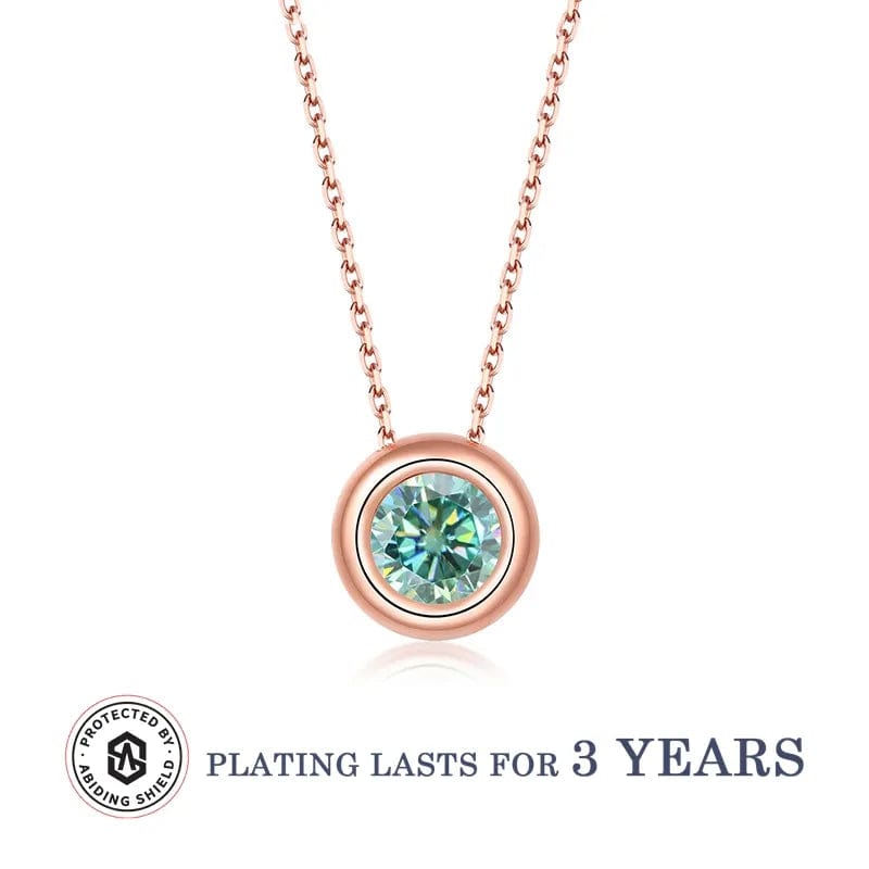 Coco-Alibaba jewelry Moissanite 1ct Colored GRA Bezel Set Jewelry 925 Sterling Silver Lasting Beauty Plating
