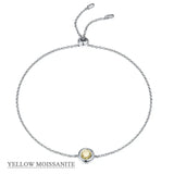 Coco-Alibaba jewelry Yellow / Bracelet Moissanite 1ct Colored GRA Bezel Set Jewelry 925 Sterling Silver Lasting Beauty Plating