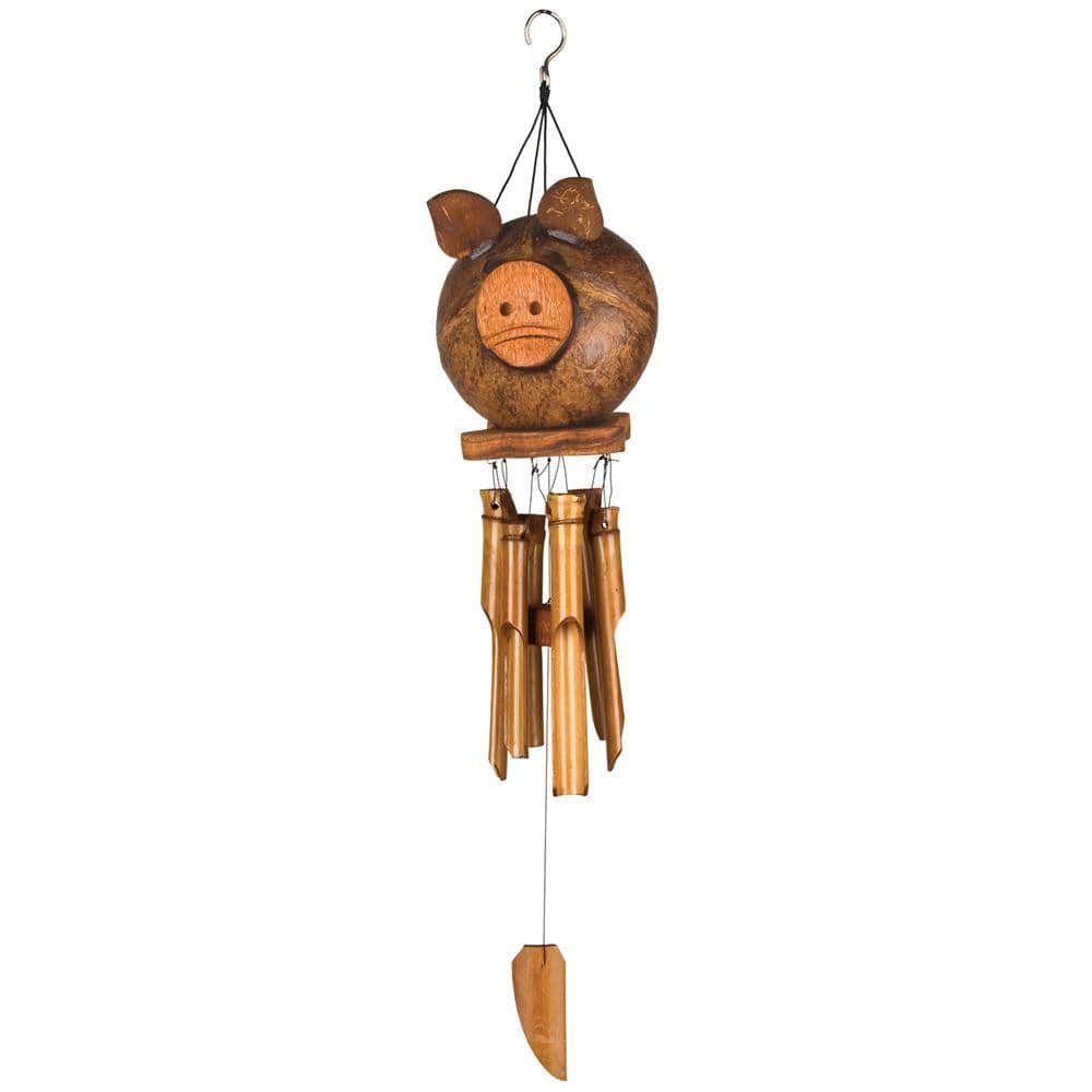 Coco Pig or Black Bear Bamboo Chimes by Woodstock Chimes - The Pink Pigs, Animal Lover's Boutique