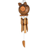 Coco Pig or Black Bear Bamboo Chimes by Woodstock Chimes - The Pink Pigs, Animal Lover's Boutique