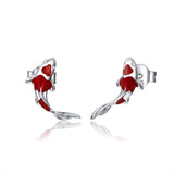 Colorful Koi Earrings & Charm-Beautiful Sterling Silver Fish Earrings!!