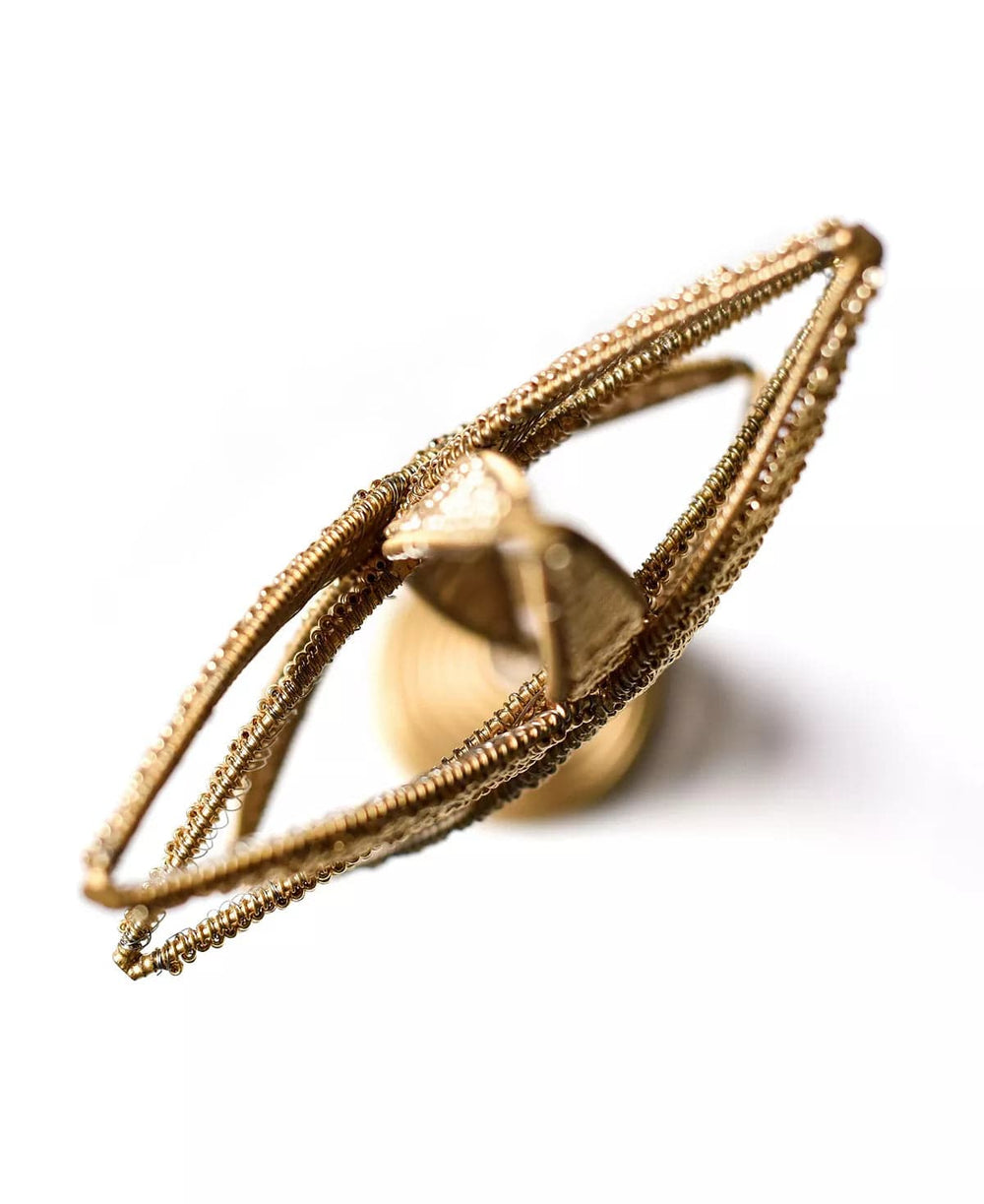 COTON COLORS EXPRESS LLC CHRISTMAS Laura Johnson Beaded Star Tree Topper Metal Beads  Christmas tree Decor