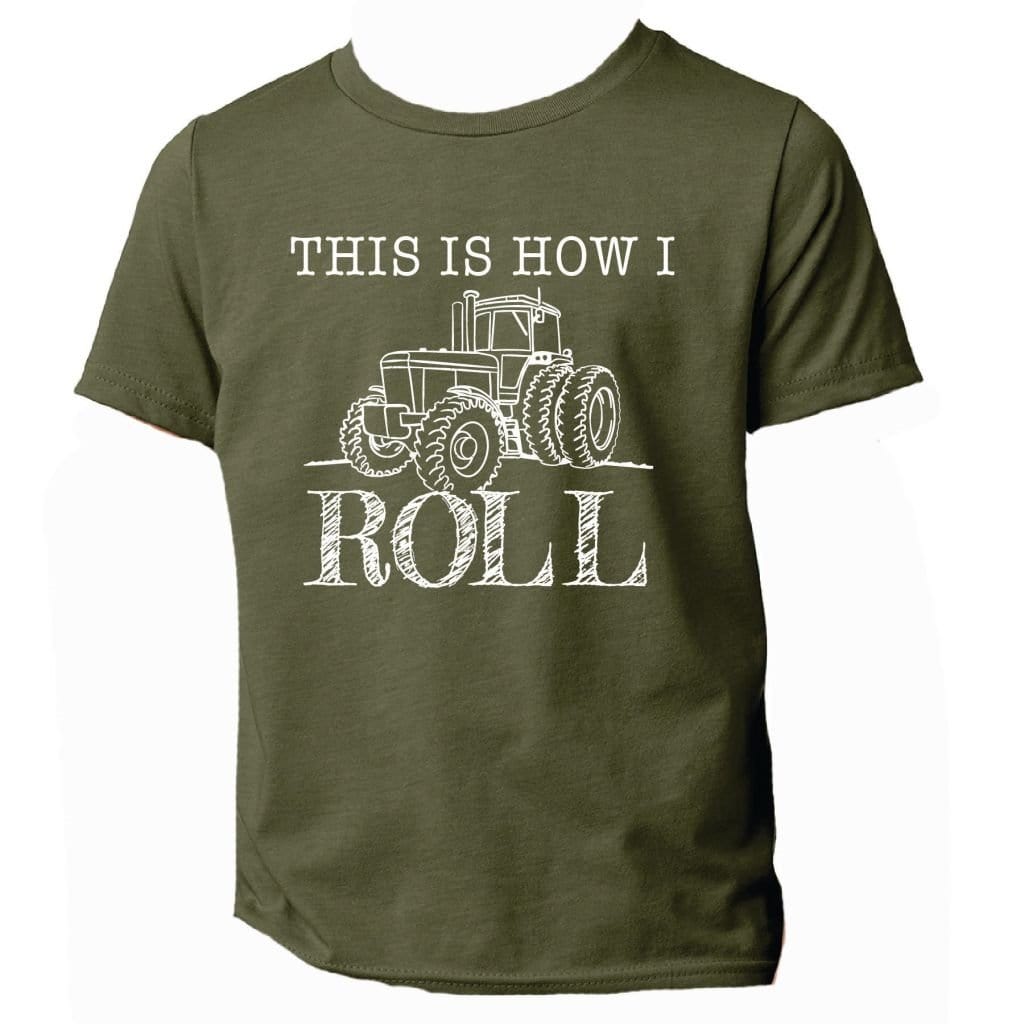 Country Boys "This is How I Roll" Tractor T-Shirt Green - The Pink Pigs, A Compassionate Boutique