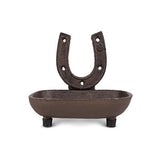 Country Decor:  Rusted Iron Horse Shoe Soap Dish
