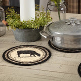 Pig or Cow Jute Farmhouse Trivets Country Charm