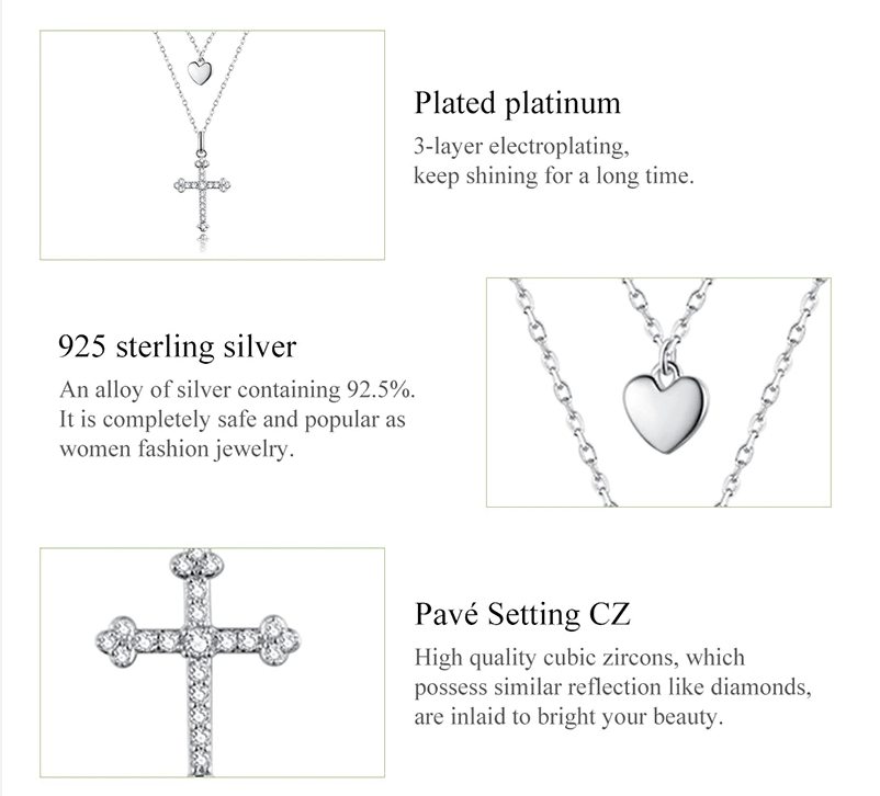 Double Strand Cross and Heart Necklace Gorgeous! - The Pink Pigs, A Compassionate Boutique